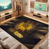 Boston Bruins Personalized Crystal Velvet Carpet, Customized Name Text Soft Anti‑Slip Rug for Living Room Bedroom