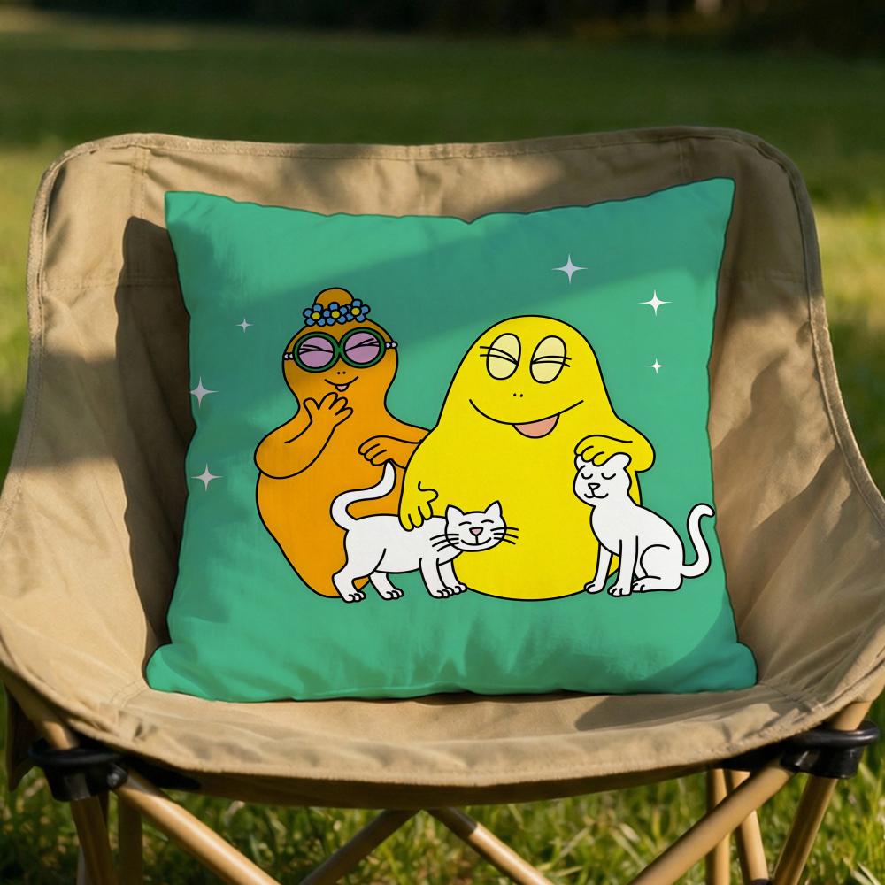 Cartoon BBarbapapa Cushion Cover Soft Reversible  Durable Pillow Cover  MultiScene Use for Home  Car Daily Comfort