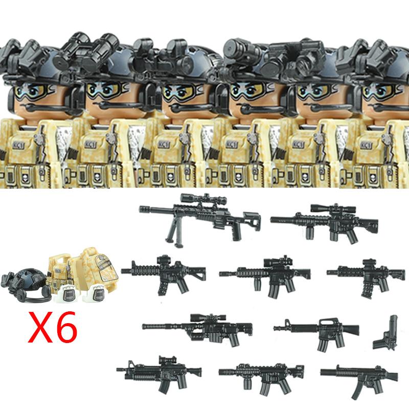 Militär Spezialkräfte Serie Bausteine Stadt Polizei Kommando SWAT Armee Soldat Figur Gasmaske Waffen Steine Spielzeug