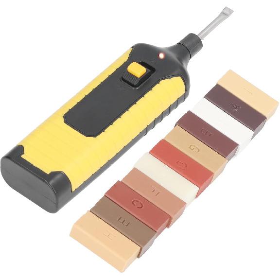Floor and Furniture Cracks Repair Kit with Easy Usefully Melting Tool Sandable and Quick Drying Wax Filler for Hardwood Matches Maple Oak Cherry
