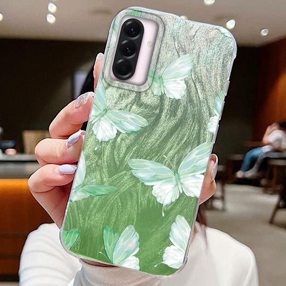 Purple Butterfly Phone Cases For Samsung Galaxy A56 A36 A26 A16 A55 A15 A25 A35 S25 Schmetterlinge Silicone Couple Funda Cover