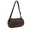 Crazy Horse Leather Men's Baotou Layered Cowhide Postman Cylinder Bag European and American Genuine Leather Retro Shoulder Bag Crossbody Pillow Bag