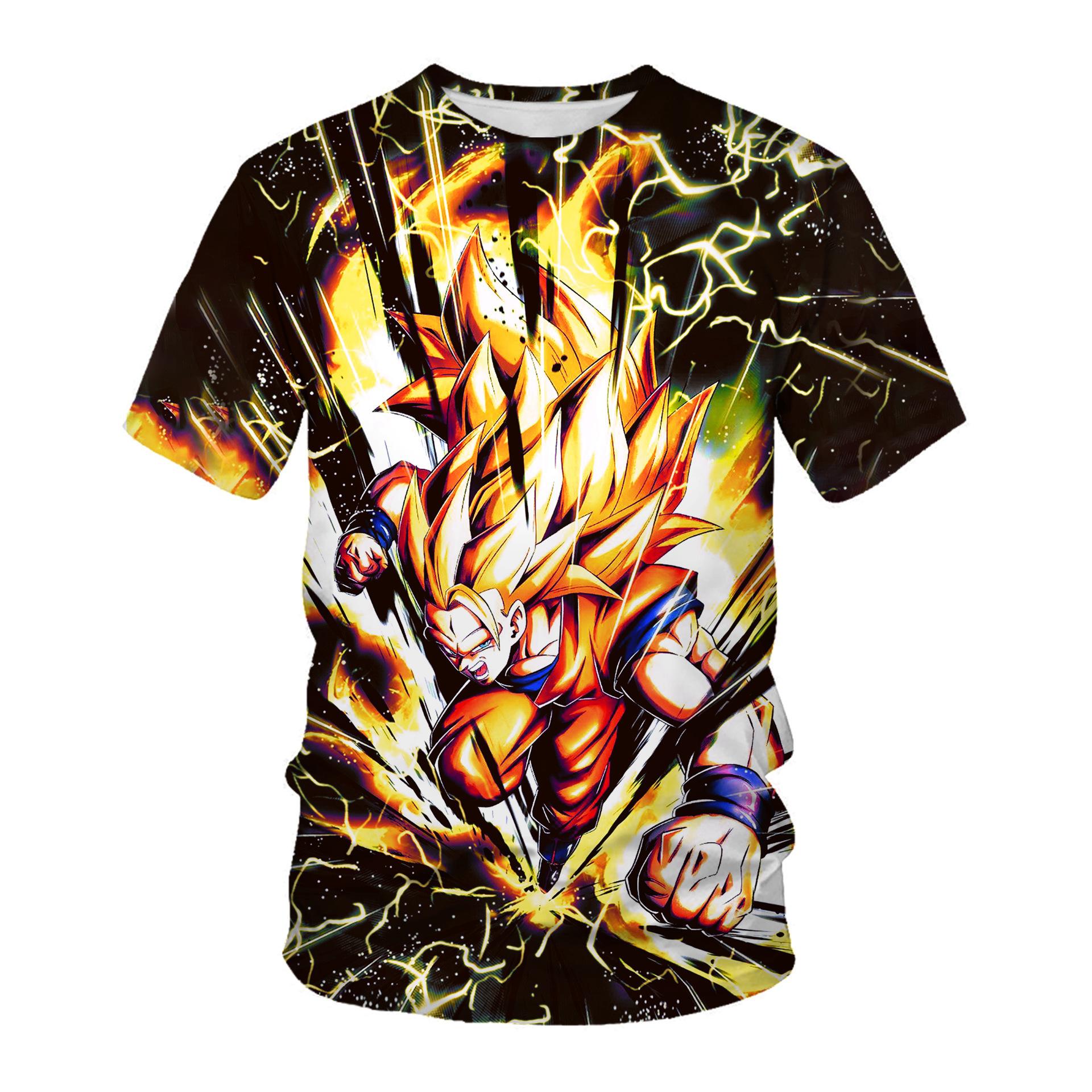 

Нові літні футболки для хлопчиків і дівчаток, сорочка Dragon Ball ZT, літня дитяча 3D-принт Goku Vegeta, повсякденна, з короткими рукавами, чоловіча XXS