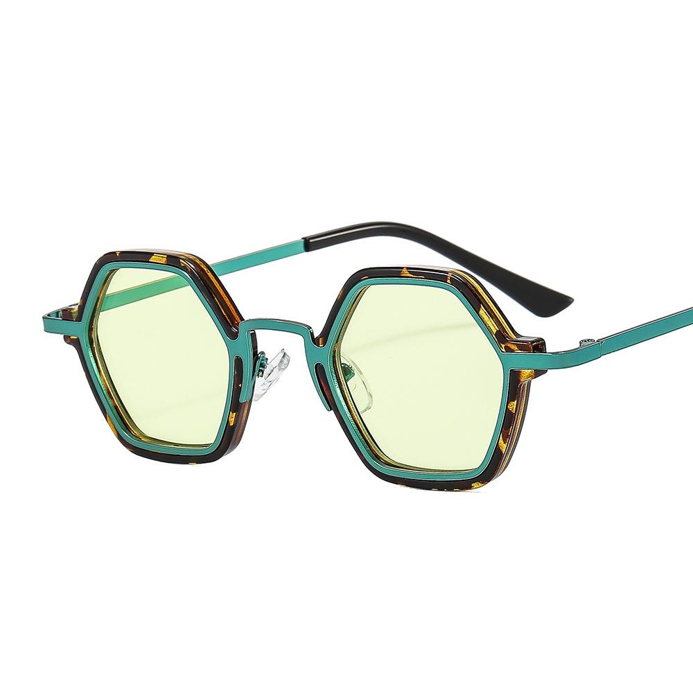 Retro Polygon Square Sunglasses Women Fashion Clear Ocean Lens Eyewear Men Trending Punk Hexagon Sun Glasses Shades Uv400 Oculus