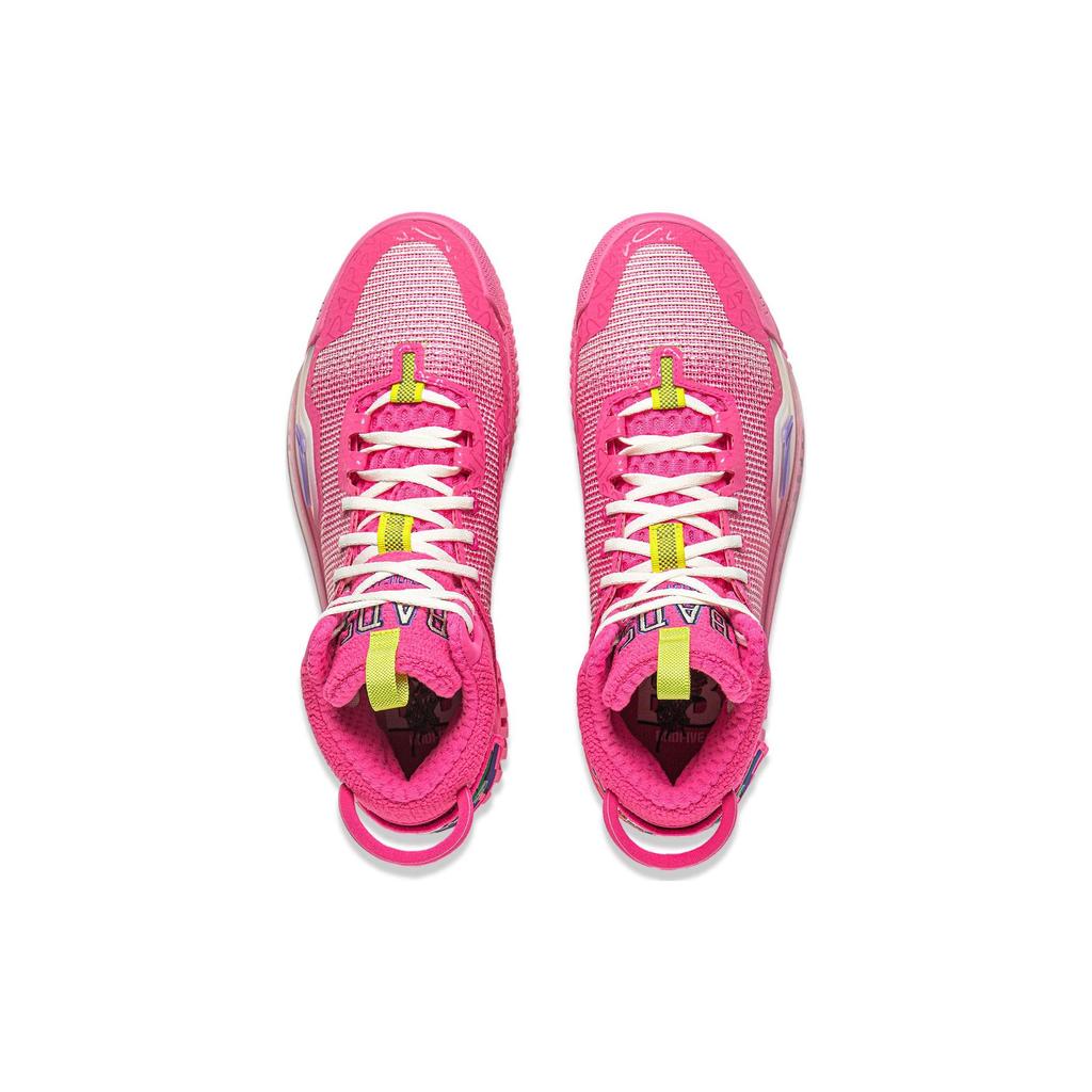 Li Ning Badfive 3 Synthetic Leather Cushioning Slip Resistant Low Top Basketball Shoes Men's Pink ABFT015-9