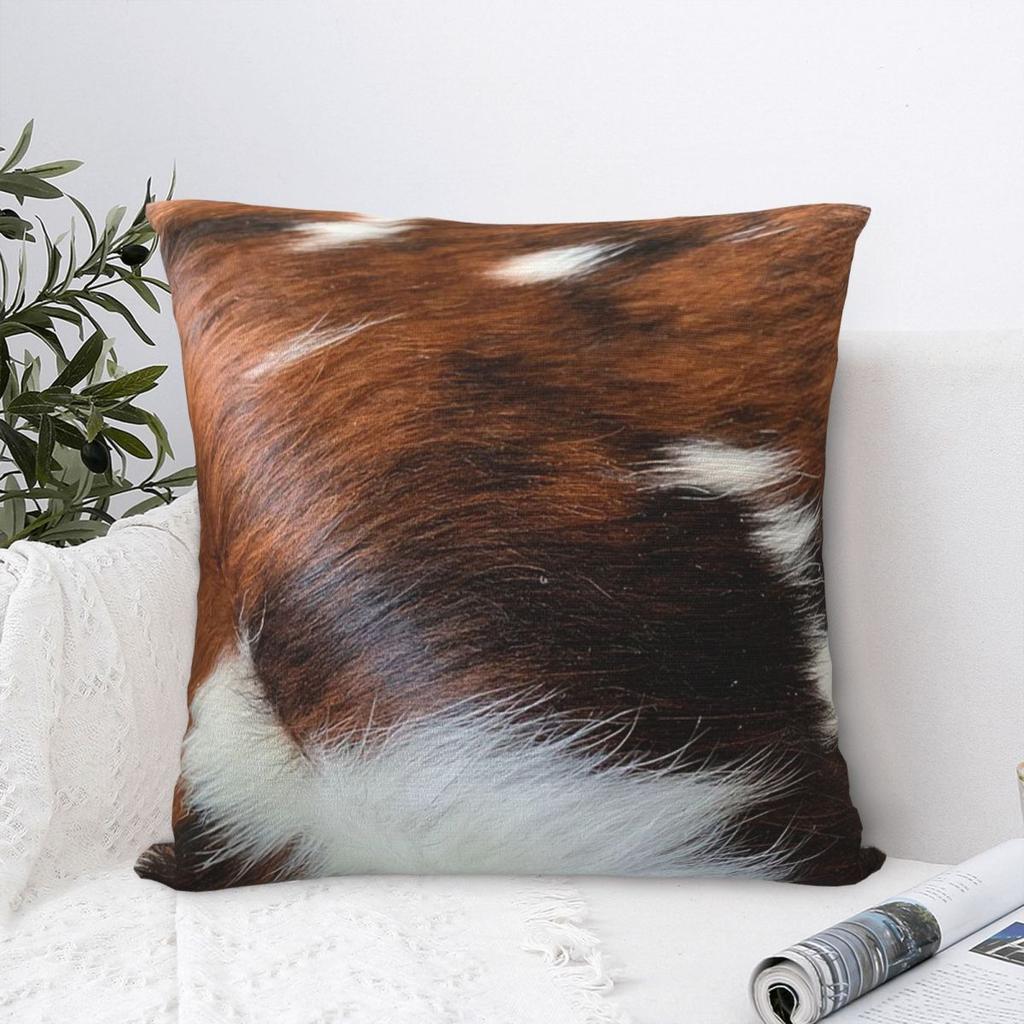 Scottish Highland Cow Cowhide Texture Pillowcase Cushion Comfort Throw Pillow Sofa Cushions Used for Home Bedroom Living Room