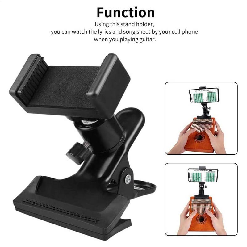 Guitar Head Clip 360 degree rotating Mobile Phone Holder Portable Live Broadcast Bracket Clip Guitar Accessories for Musicians