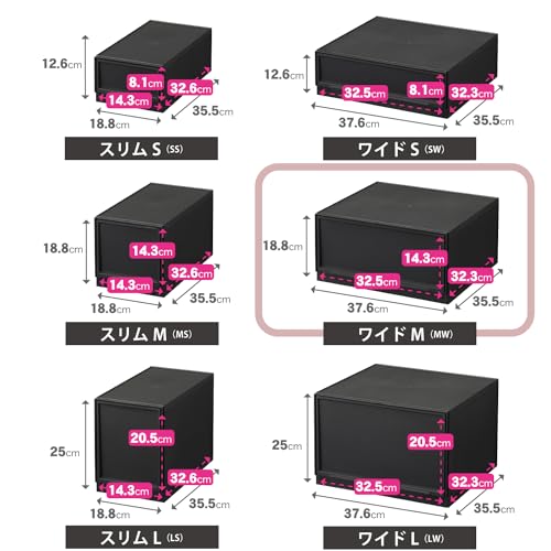 Sanka Modular Case, a Freely Combinable Drawer Storage Case, Wide Medium, Black. This Versatile Drawer Storage Solution Lets You Customize Your Lifest