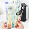 Extra-Long Brush Head Antibacterial Soft Bristle Toothbrush With Non-Slip Handle And Suction Cup Base Upright Design