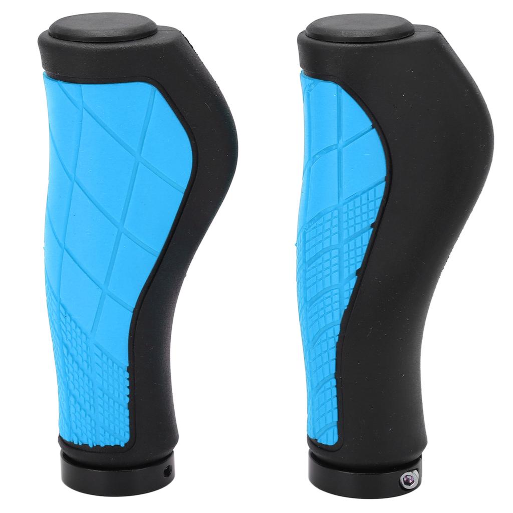 1 Pairset Bike Handlebar Cover Grips with Alloy Double Lock Anti Slip Cycling Handle GripBlue