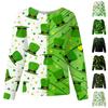 Women's Casual Fashion Long Sleeve Standing Collar Single Breasted St. Patrick's Day Print Workwear Jacket Tops