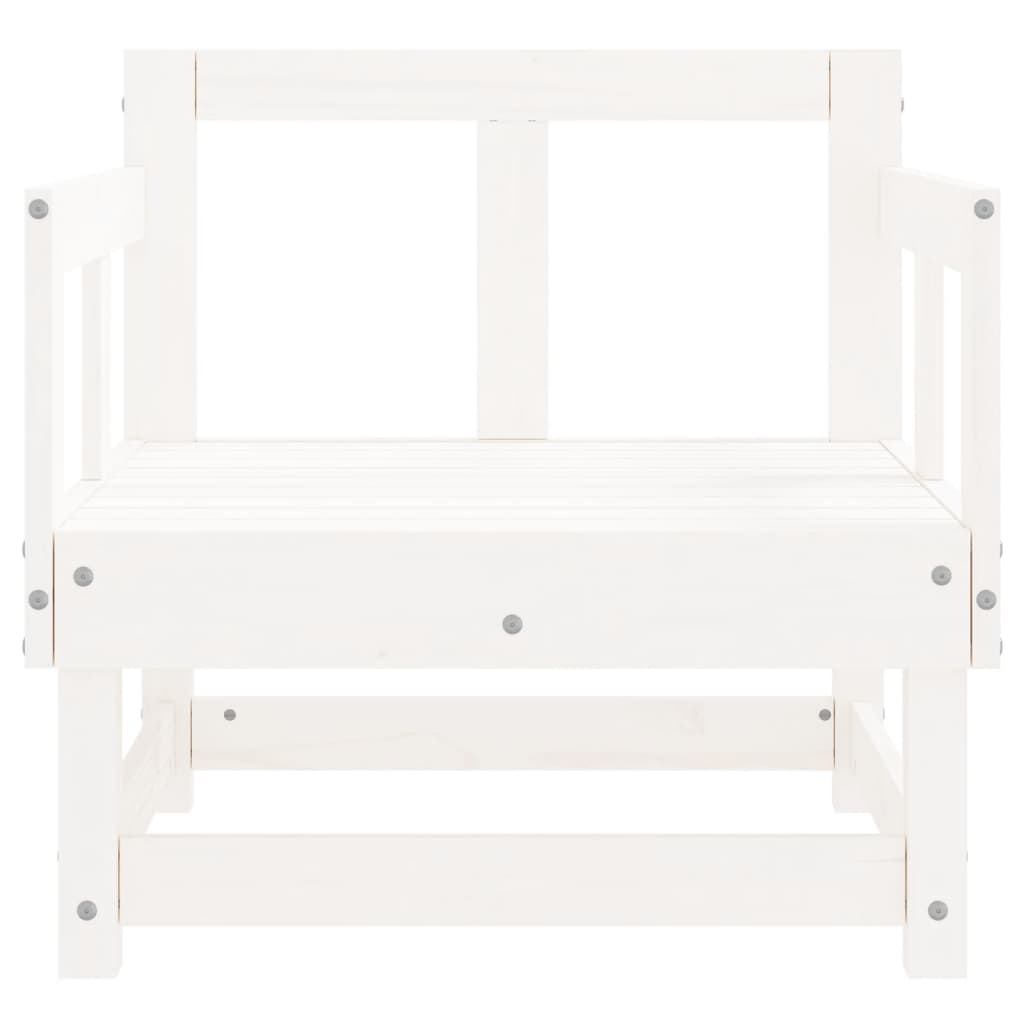 Garden Chairs 2 pcs White Solid Pine Wood