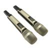 Wireless Microphone System Professional 1 for 2 Handheld Dynamic Mic System with Receiver and LCD