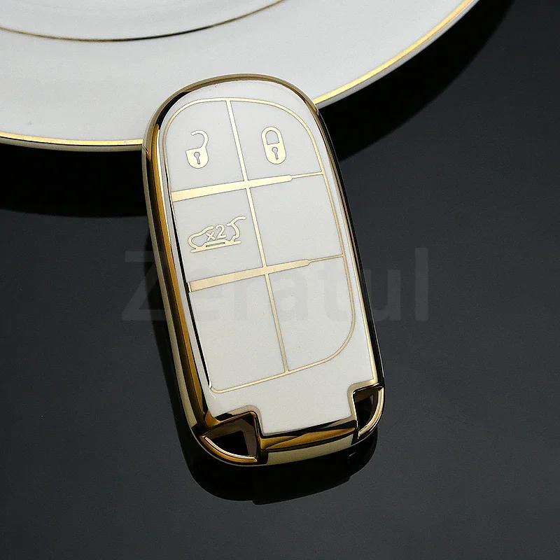 For Jeep Renegade Compass Grand Cherokee For Chrysler 300C Wrangler Dodge Tpu Car Key Cover Case Fob Shell Holder Accessaries