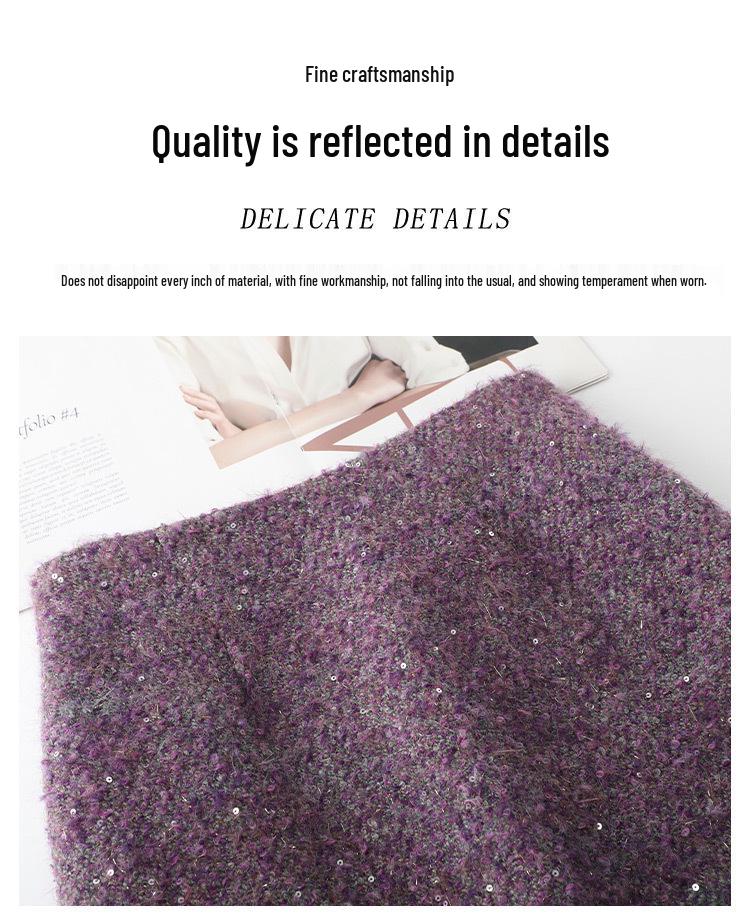 Chic Korean Style Elastic A-line High-Waisted Skirt for Women - 2025 Autumn/Winter Collection