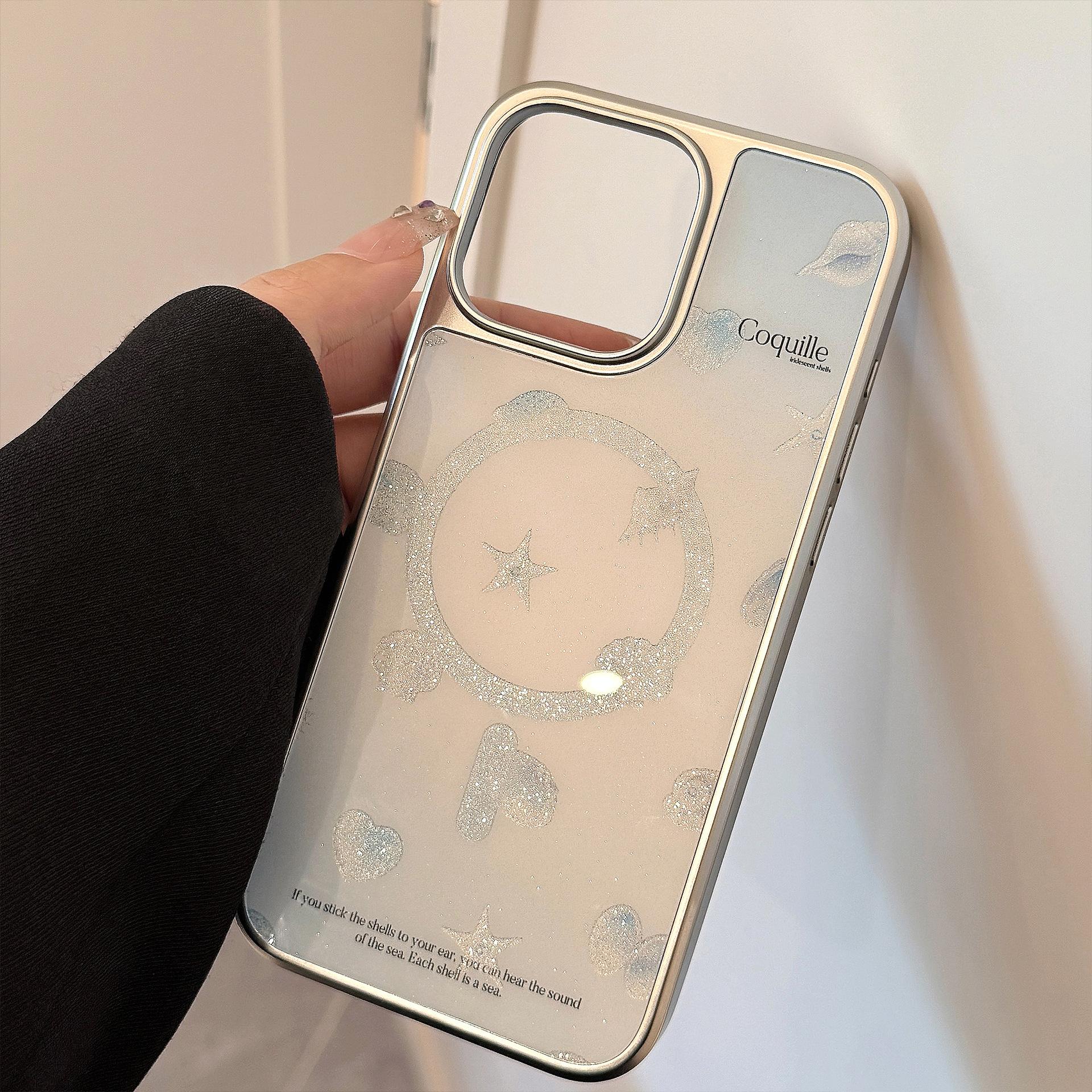 

Глазурованный песок Подходит для чехла для мобильного телефона Apple 16promax Iphone15 Морская ракушка Магнитный кронштейн 13 Лето Huawei Huawei P70pro