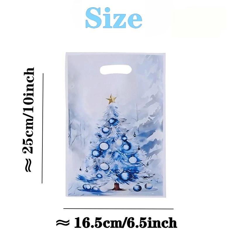Christmas Print Gift Bags Pearlescent Candy Packaging Bags Holiday Party Favors Tote Bags for Christmas Gifts and Decorations