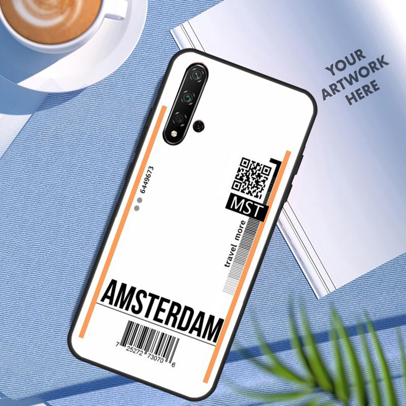 Fly Ticket Air Tickets Travel For Huawei Nova Y90 Y60 Y70 Y91 Y61 Y72 Y73 3i 7i 8i 11 12i 9 10 SE P20 P30 Pro P40 Lite Case