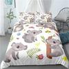 Cartoon Koala Cute Animal Leaves Flowers Comfortable Duvet Quilt Cover Pillowcase Bedding Set Bedroom Decoration Home Textile