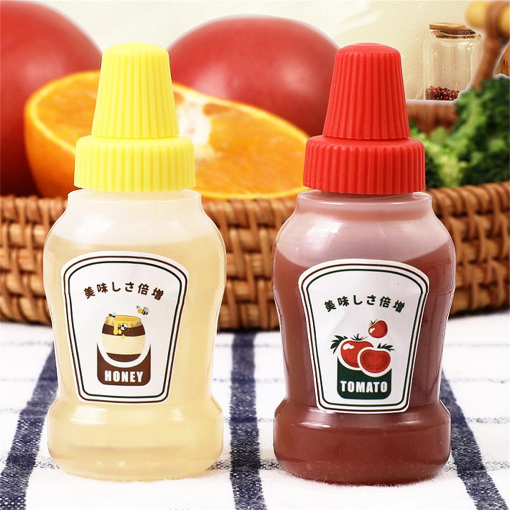 Condiment Bottles, 2pcs Portable Seasoning Storage Containers Jars BBQ  School Bento Box Dressing Dispensers For Ketchup,Honey,Salad