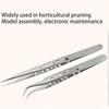 2pcs Stainless Steel Accuracy Curved And Straight Tweezers Set for Gardening and Model Making with Ergonomic Design