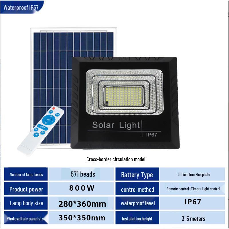 Solar Outdoor Courtyard and Street Flood Light with Motion Sensor