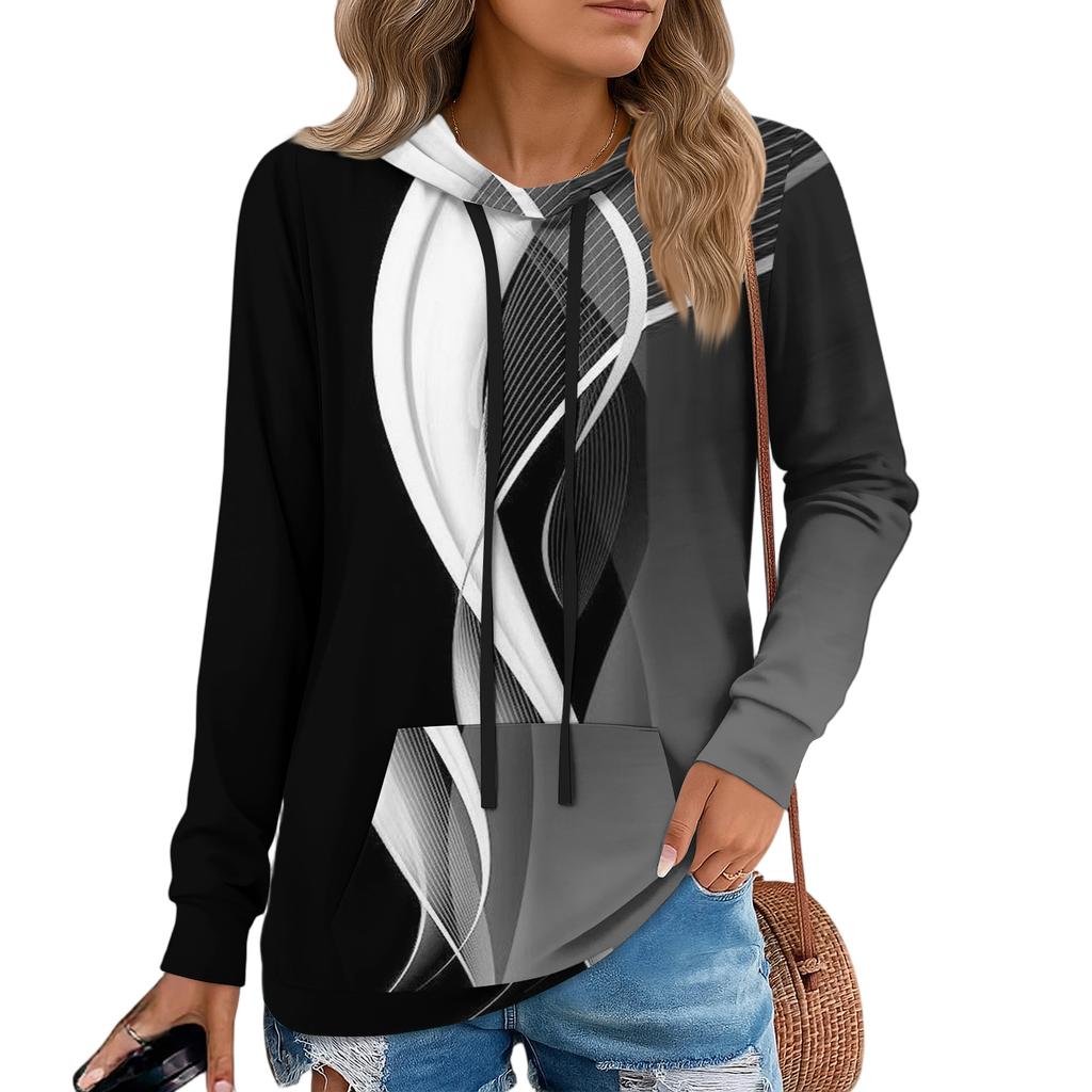 Damen Pullover Hoodies Teenager Mädchen Mode Kapuzensweatshirt Damen Herbst Tunika Top