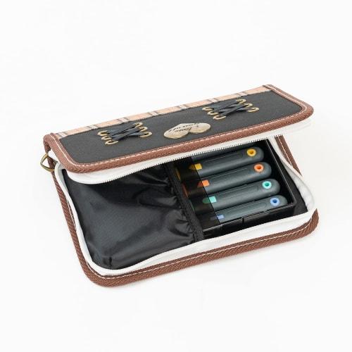 Yoshiharu Laceup Carving Knife Set, All Steel Blade, Right-Handed, Rubber Grip, 5-Piece Set, for Elementary School Girls