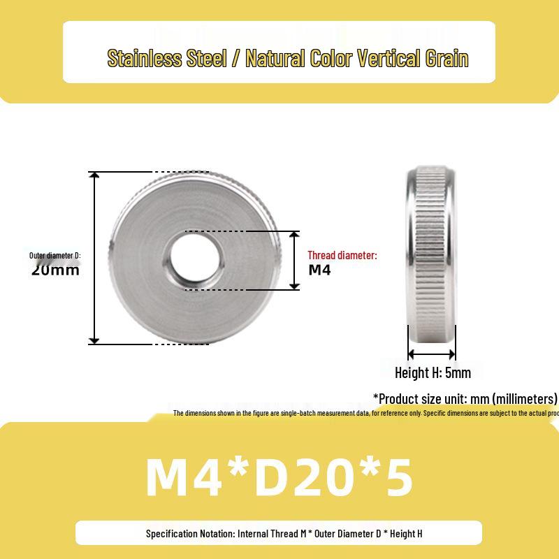 Stainless Steel M3/M6/M10 High-Strength Knurled Nut