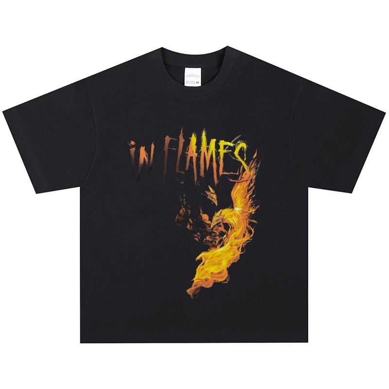 In Flames T-Shirt, Soft Fabric Casual Daily Wear M