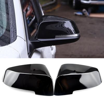 2pcs Carbon Fiber Style Black Mirror Cover Replacement for BMW 5 6 7 Series F10 F11 F18 F07 F12 F13 F06 F01 F02 LCI