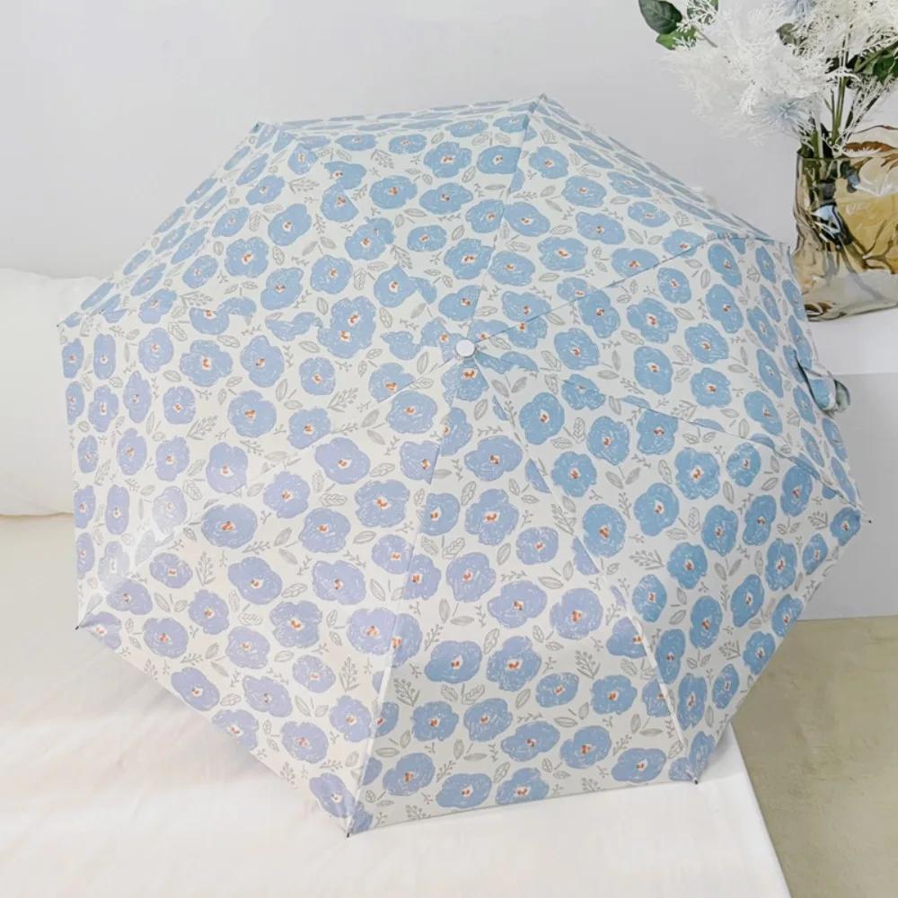 Windproof/Sunproof Automatic Umbrella Black Coated Protection UV Protection Polka Dot Bowknot Umbrella Folding UPF 50+