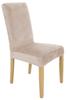 Cool Beige Velour Elastic Chair Cover [21We]