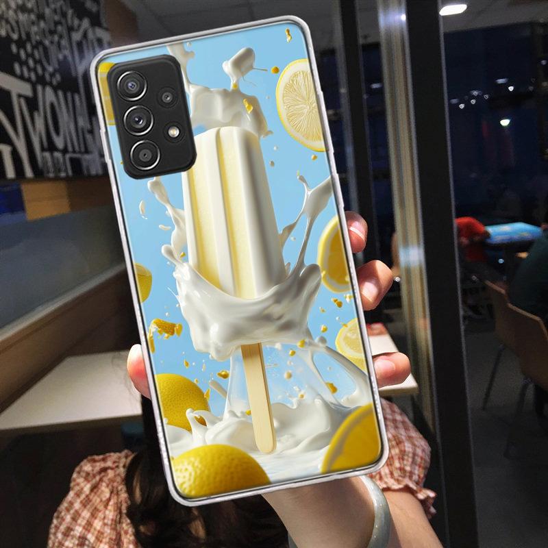 Colorful Ice Cream and Popsicles Phone Case for Samsung A54 A57 A37 A17 A14 A15 A12 A24 A34 A55 A35 A25 A52S A07 A05S A04S A22 A