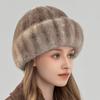 Mink Hat for Women, Middle-aged and Elderly In Winter, Mink Hair Warm Ear Protection Hat, Mink Mother Fur Hat Shows Small Face
