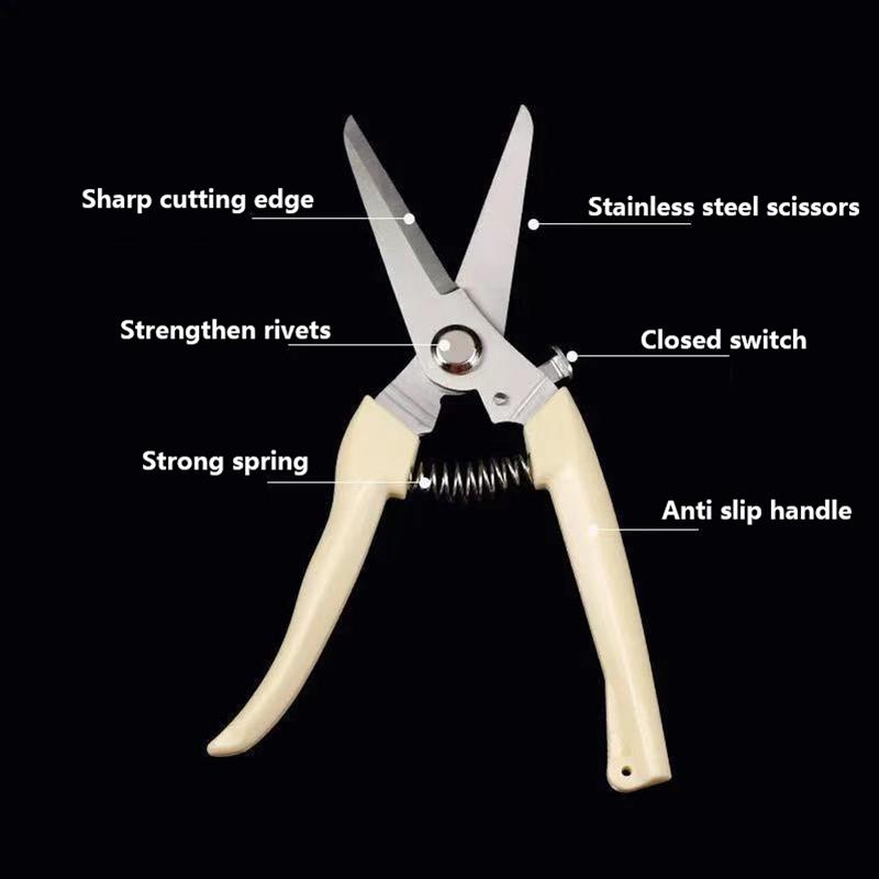 1 ks nožníc z nehrdzavejúcej ocele na strihanie kvetov, nožnice na konáre, záhradnícke nožnice na strihanie ovocných stromov, záhradné nožnice na konáre