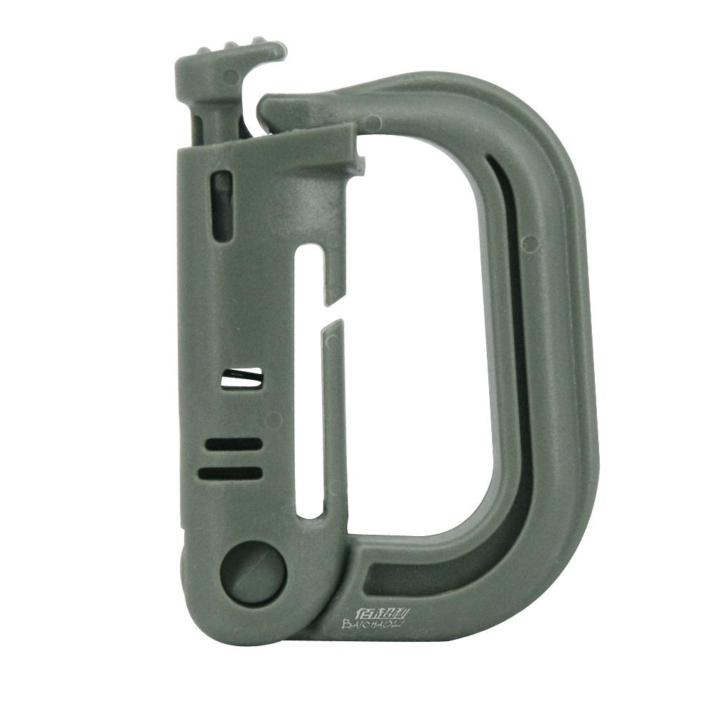 OEM/ODM 6#D Shaped Plastic 55mm Molle Snap Tactical Quick Link Spring Camping Hiking Bag Clip Full Black Key Chain Carabiner