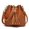 1Pc Bag Women's 2026 New Fringed Drawstring Bucket Bag Fashion Shoulder Messenger Bag Pu Women's Handbag