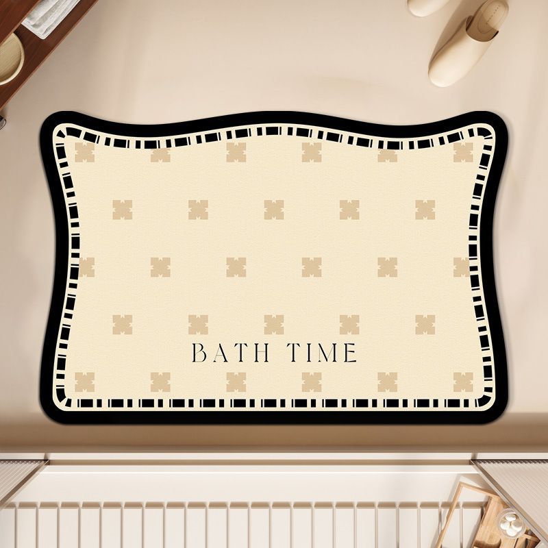 

Простой клетчатый кремовый стиль неровный мягкий диатомитовый коврик для пола в ванной, противоскользящий, впитывающий, быстросохнущий коврик для душевой двери 40X60cm 15.7X23.6in