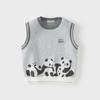 David Bella Kidsren's Anti-Static Sweater Vest 2026 Spring New Baby Boy Panda Pure Cotton Knitted Vest