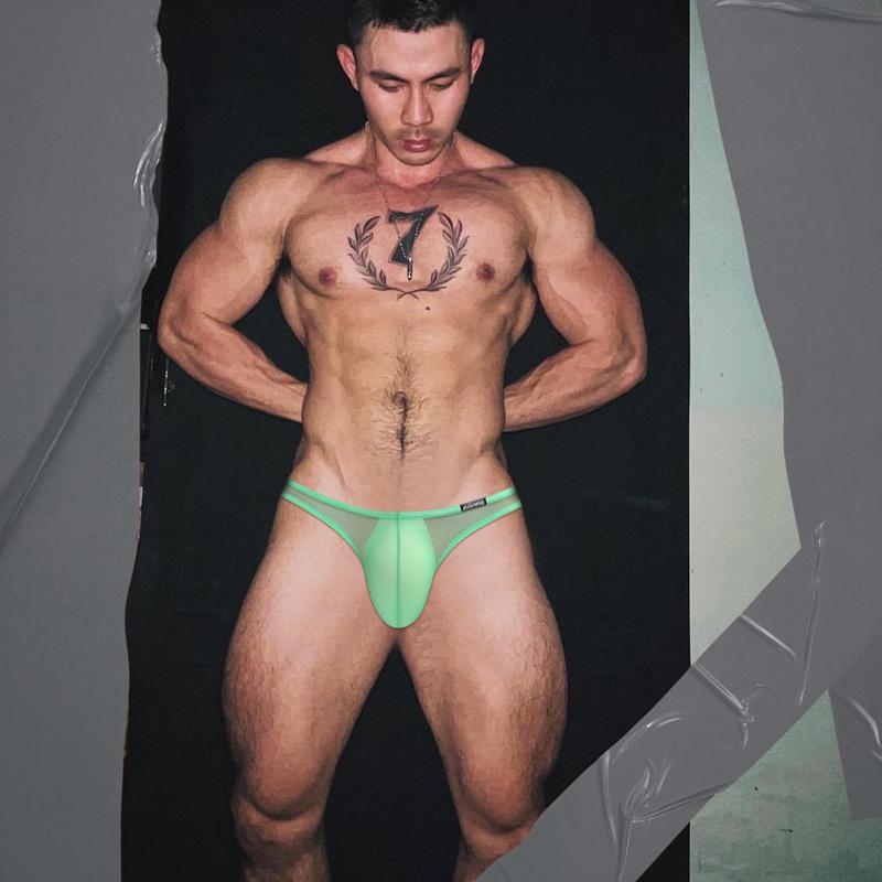 Men Erotic Clothing Men Bikini Briefs Transparent Gay Sexy Underwear Soft Ice Silk Low Waist Mens Panties Breathable Quick Drying Sports Brief AD782