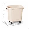 Wheeled Trash Can with Attached Lid Lidded Bin Mobile Garbage for