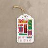 50Pcs Cartoon Pattern Christmas Gift Tag Color Printed DIY Gift Wrapping Label  Holiday