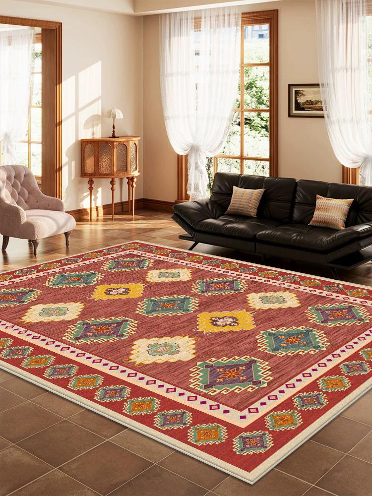 

Persian Retro Large Living Room Carpets Home Decoration Coffee Tables Foldable Rugs Hall Sofa Bedroom Non-slip Entrance Door Mat 60*90cm