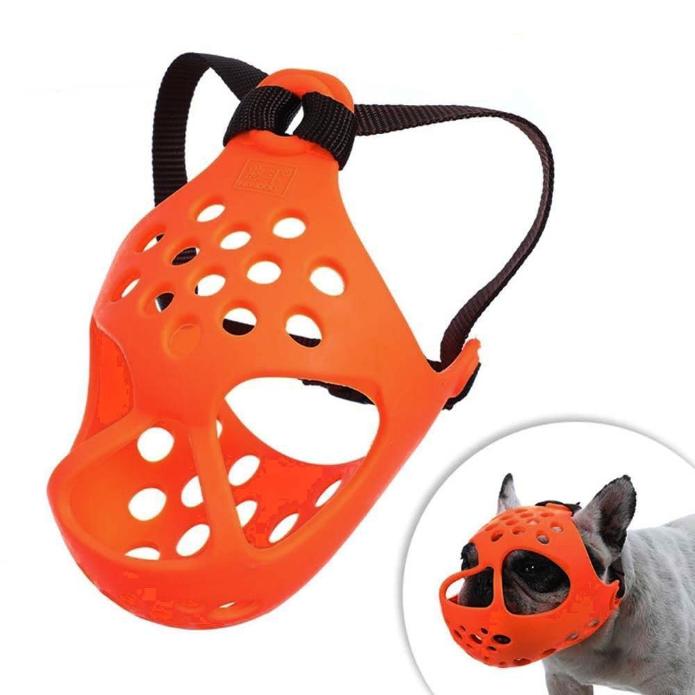 

Аксессуары для питомцев Французские бульдоги Собаки Средства профилактики Намордник для собаки Маска для рта собаки Намордник для питомца S оранжевый