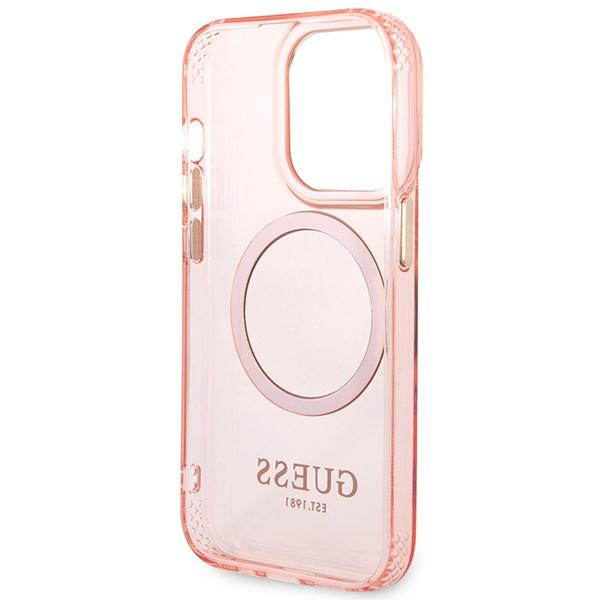 Etui do iPhone 14 Pro Max Guess Hard Case MagSafe Różowe