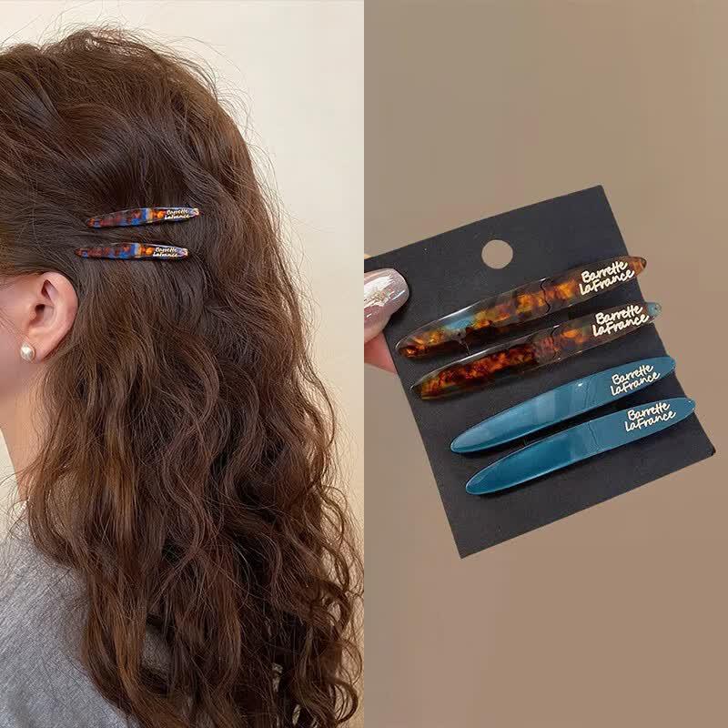 CHIMERA 4-Piece Minimalist Oval Willow Leaf Hair Clips