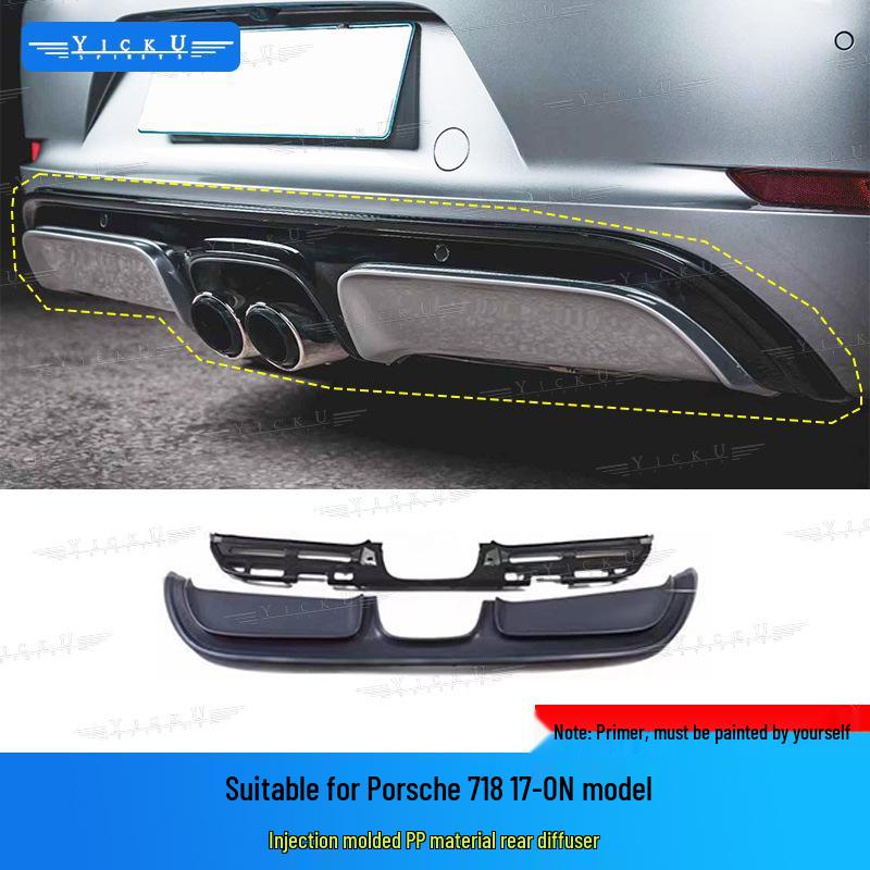 Porsche 718 GTS Front Bumper Assembly & Rear Lip Kit with Tail Light Injection Molded PP