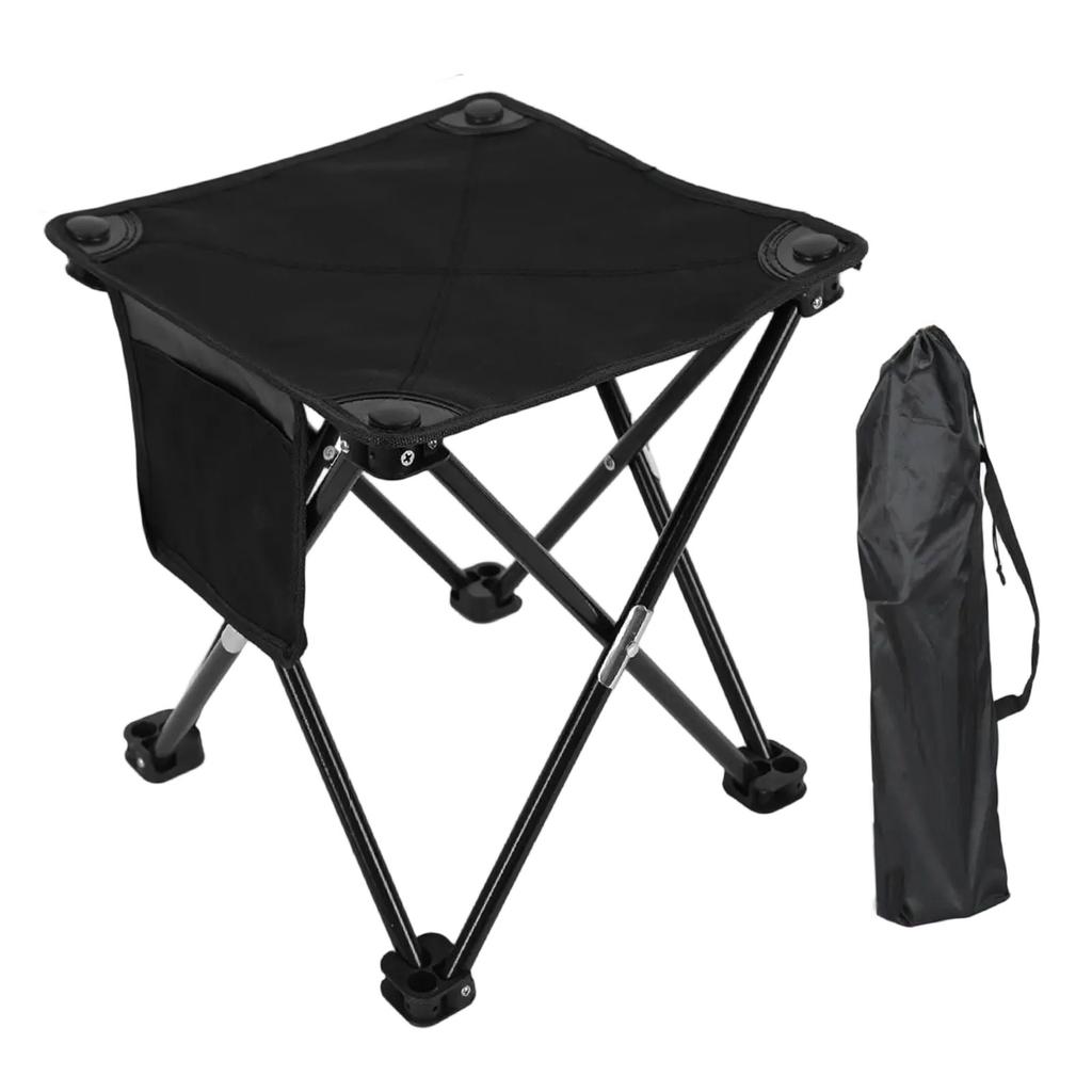 Portable Camping Folding Chair Footrest Compact Lightweight Travel Foot Rest Stool for Outdoor Park Lawn BBQ with Storage Bag
