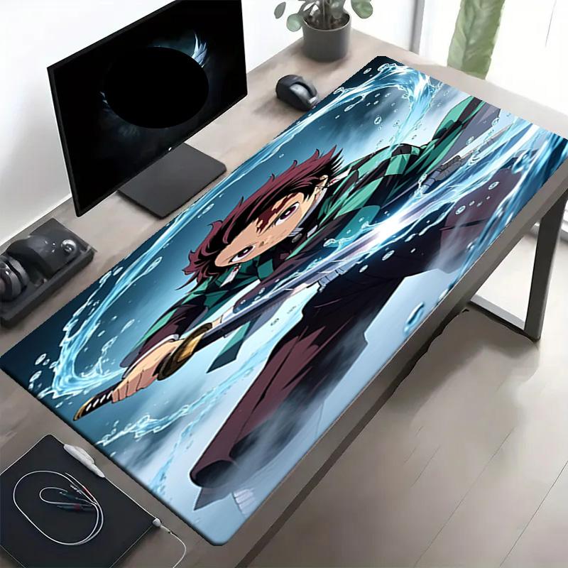 Demon Slayer Print Mouse Pad, Anti‑Slip Desktop keyboard Mat, for PC Laptop Gaming Working Daily Use, Cool Festival Surprise Gift
